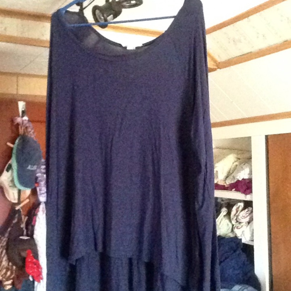 Navy Embroidered blouse